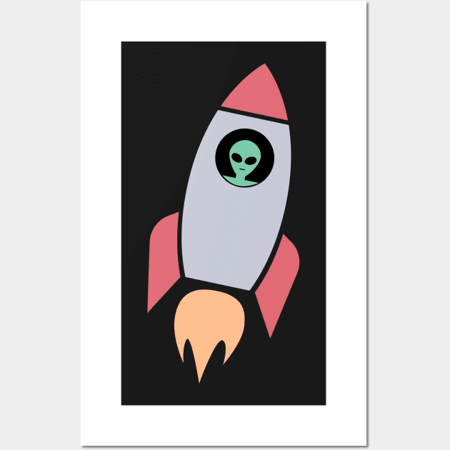 Alien Space Ship Rocket Wall Art by MeatMan